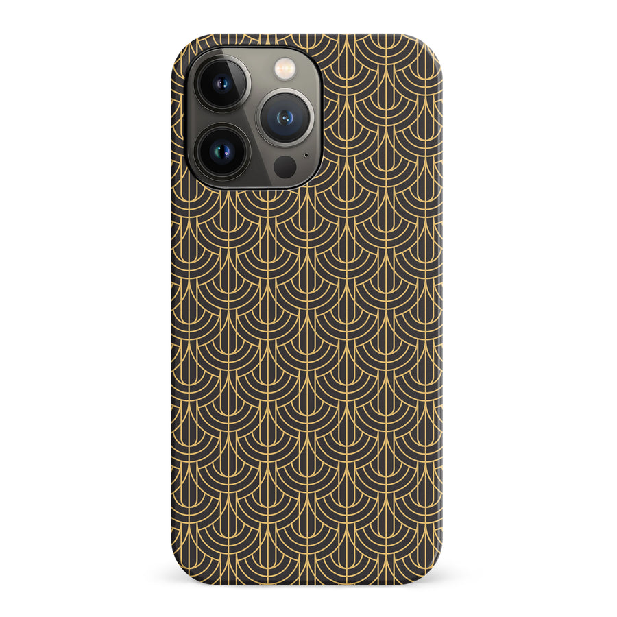 iPhone 14 Pro Curved Art Deco Phone Case in Black