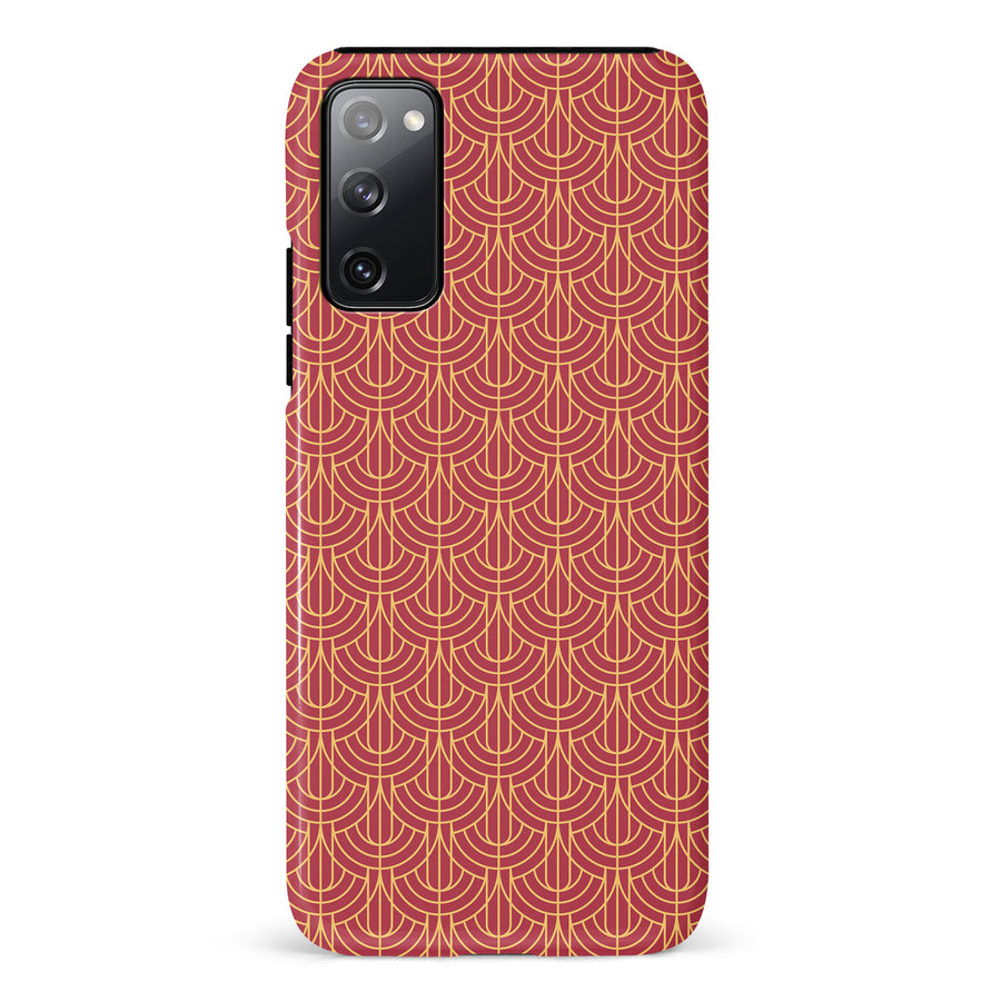 Samsung Galaxy S20 FE Curved Art Deco Phone Case in Red