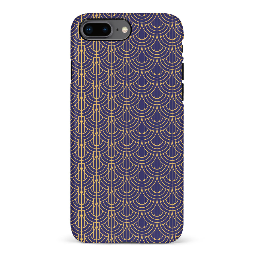 iPhone 8 Plus Curved Art Deco Phone Case in Purple