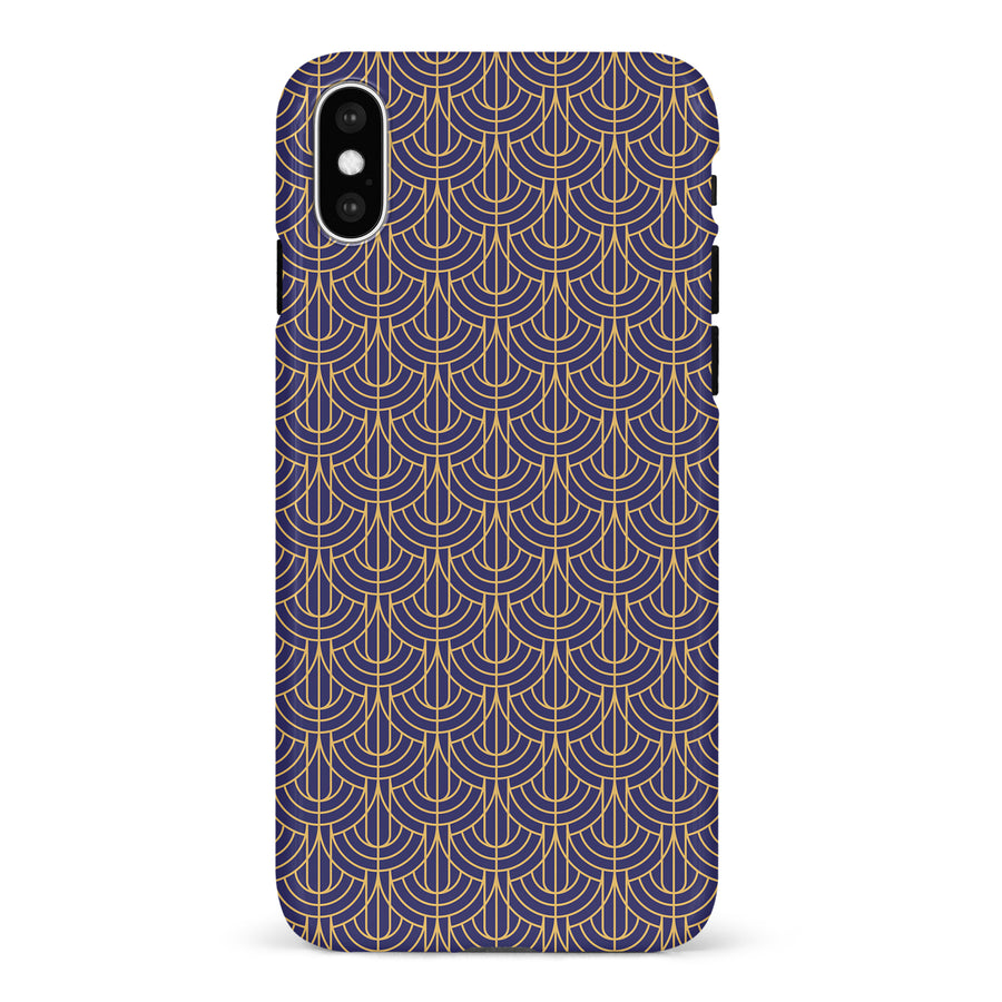 iPhone X/XS Curved Art Deco Phone Case in Purple