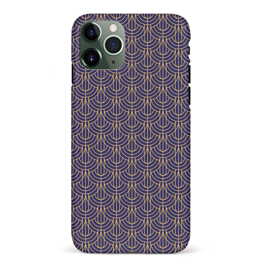 iPhone 11 Pro Curved Art Deco Phone Case in Purple