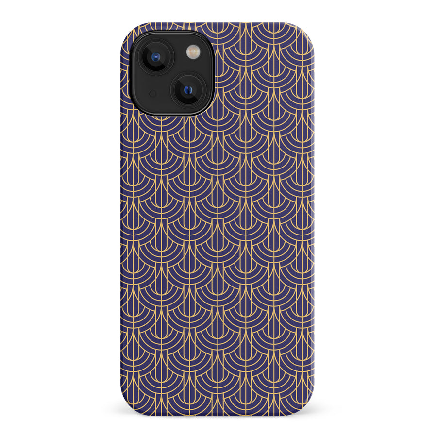 iPhone 14 Curved Art Deco Phone Case in Purple