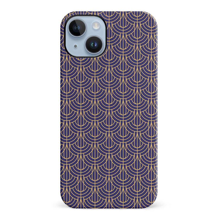 iPhone 14 Plus Curved Art Deco Phone Case in Purple