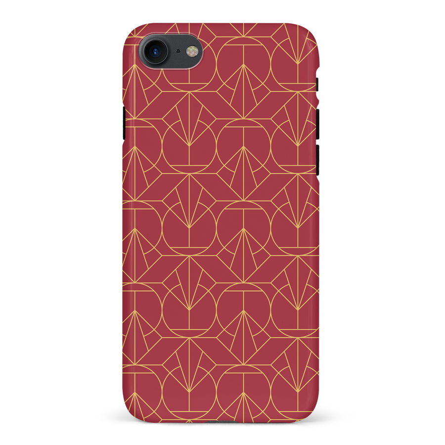 iPhone 7/8/SE Opulent Art Deco Phone Case in Red