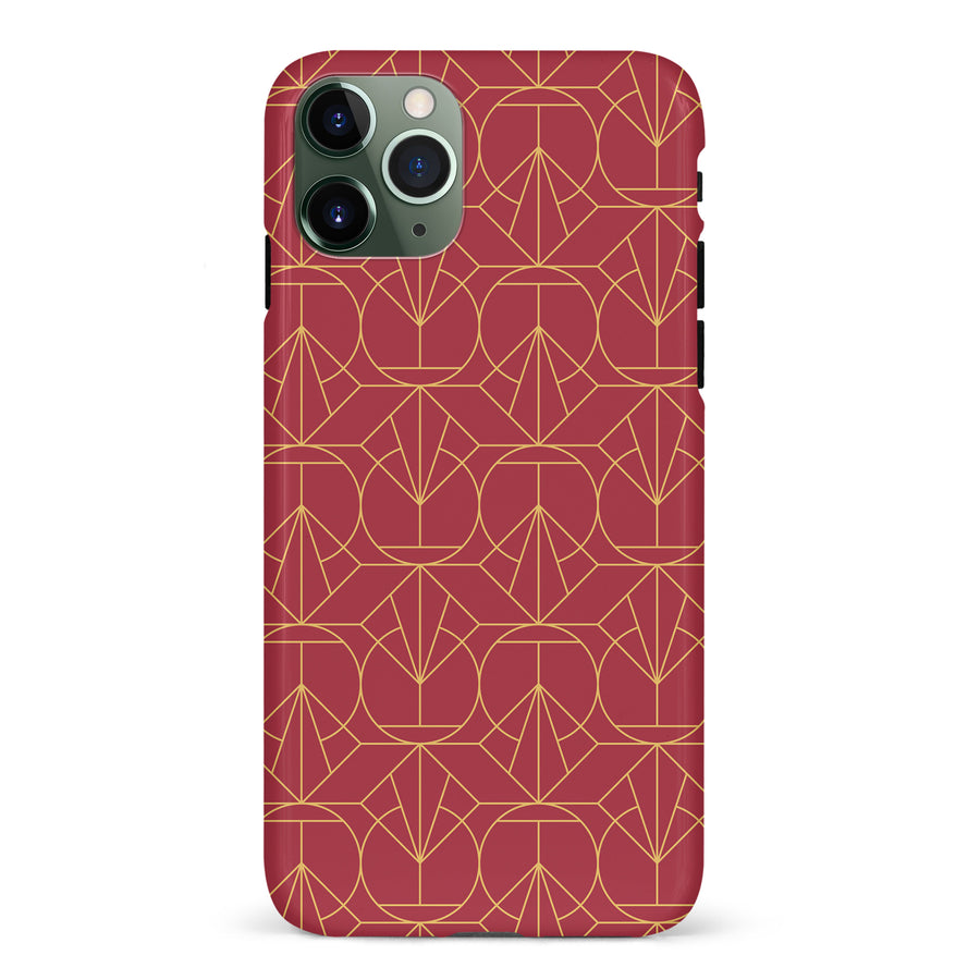 iPhone 11 Pro Opulent Art Deco Phone Case in Red
