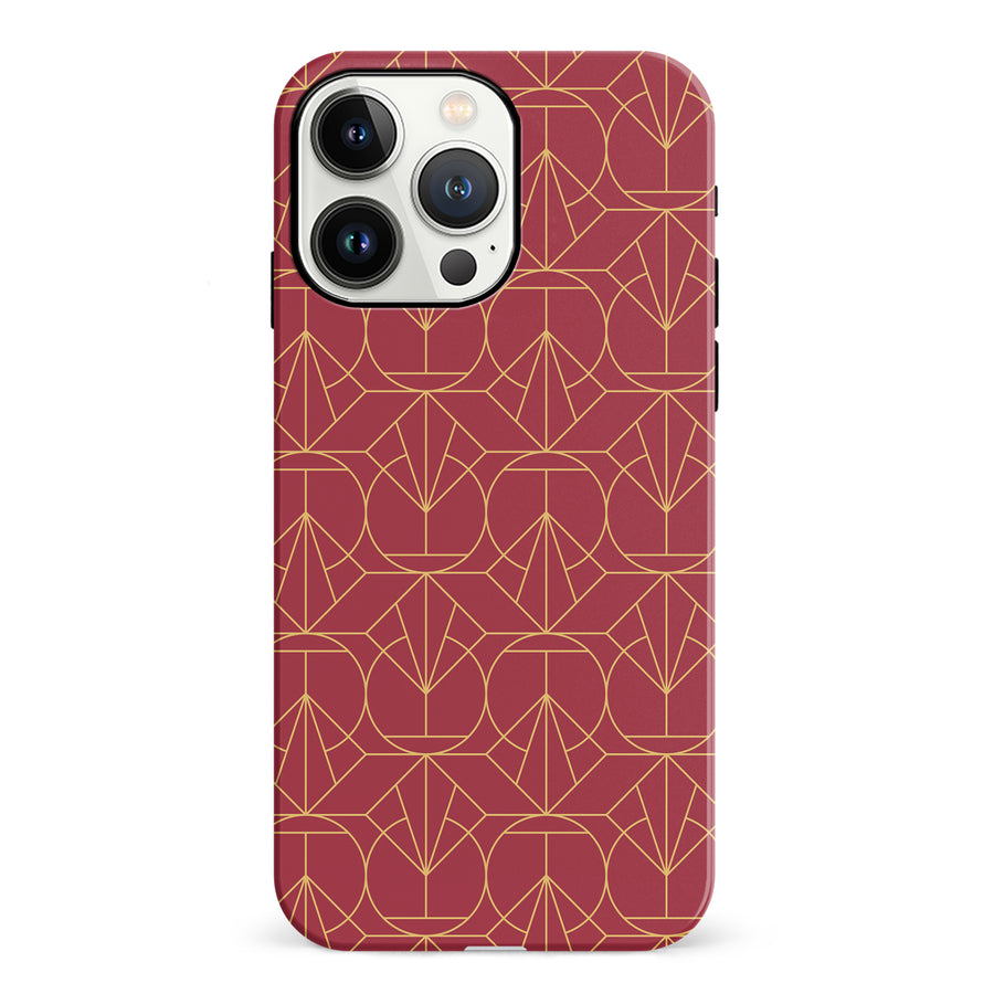 iPhone 13 Pro Opulent Art Deco Phone Case in Red