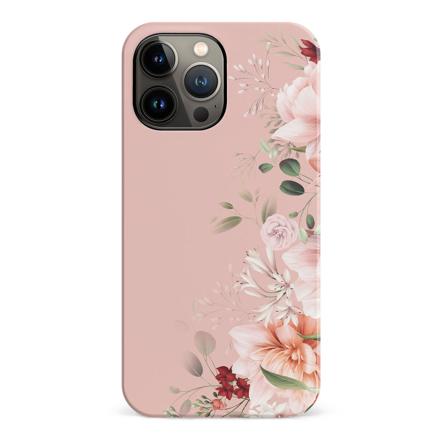iPhone 13 Pro Max half bloom phone case in pink