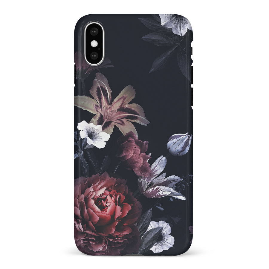 iPhone X/XS Flower Garden Phone Case in Black