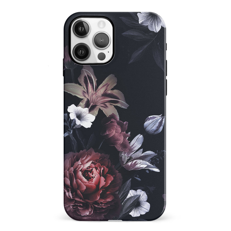 iPhone 12 Flower Garden Phone Case in Black