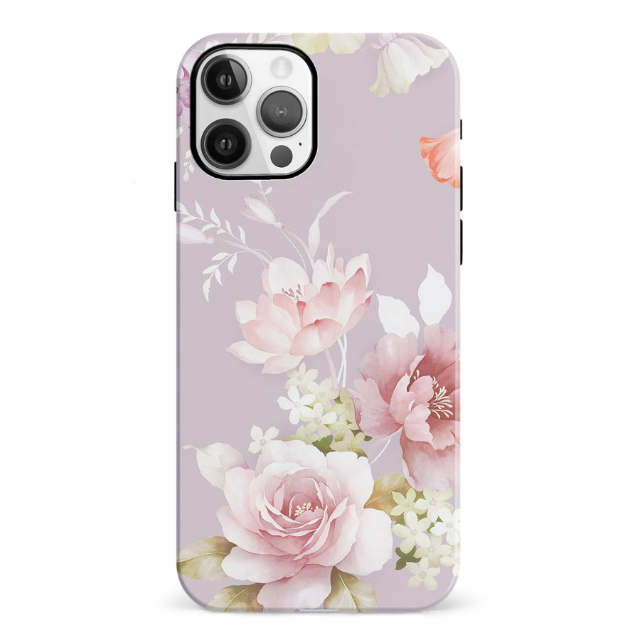 iPhone 12 Pink Floral Phone Case