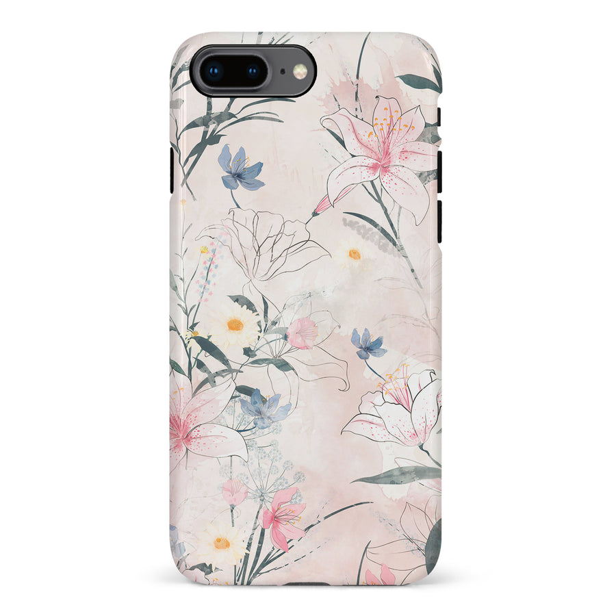 iPhone 8 Plus Tropical Arts Phone Case in Pink