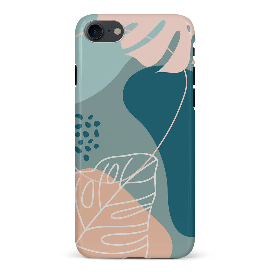 iPhone 7/8/SE Tropical Arts Phone Case in Blue