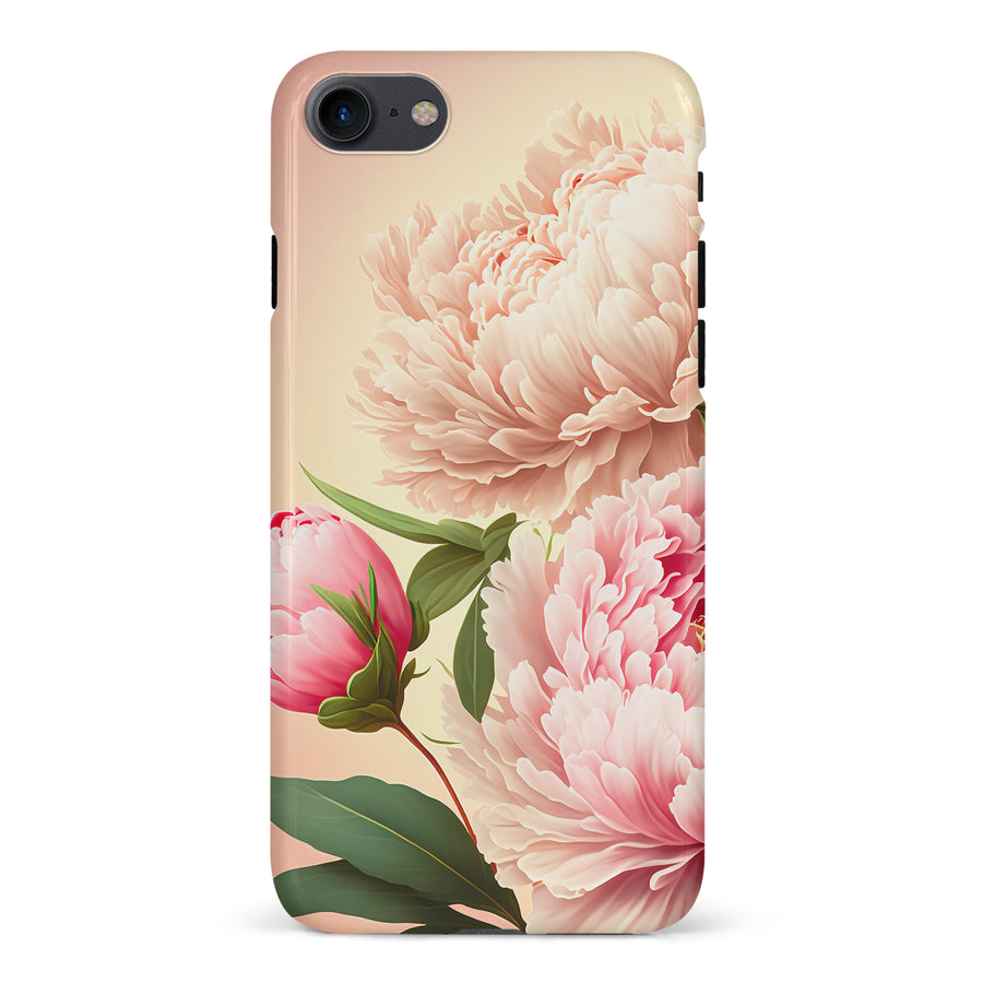 iPhone 7/8/SE Peonies Phone Case in Pink