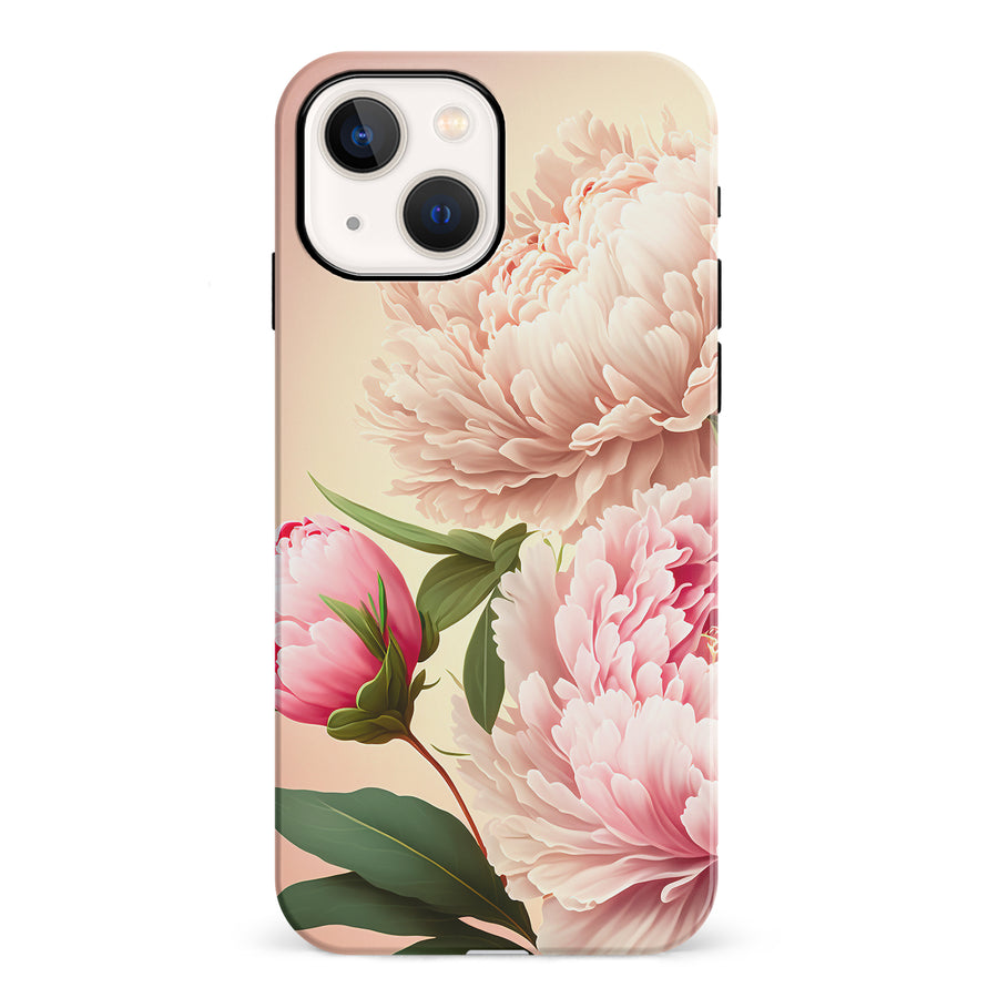 iPhone 13 Mini Peonies Phone Case in Pink