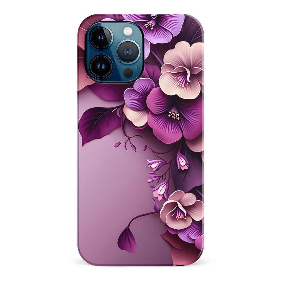 iPhone 12 Pro Max Hibiscus Phone Case in Purple