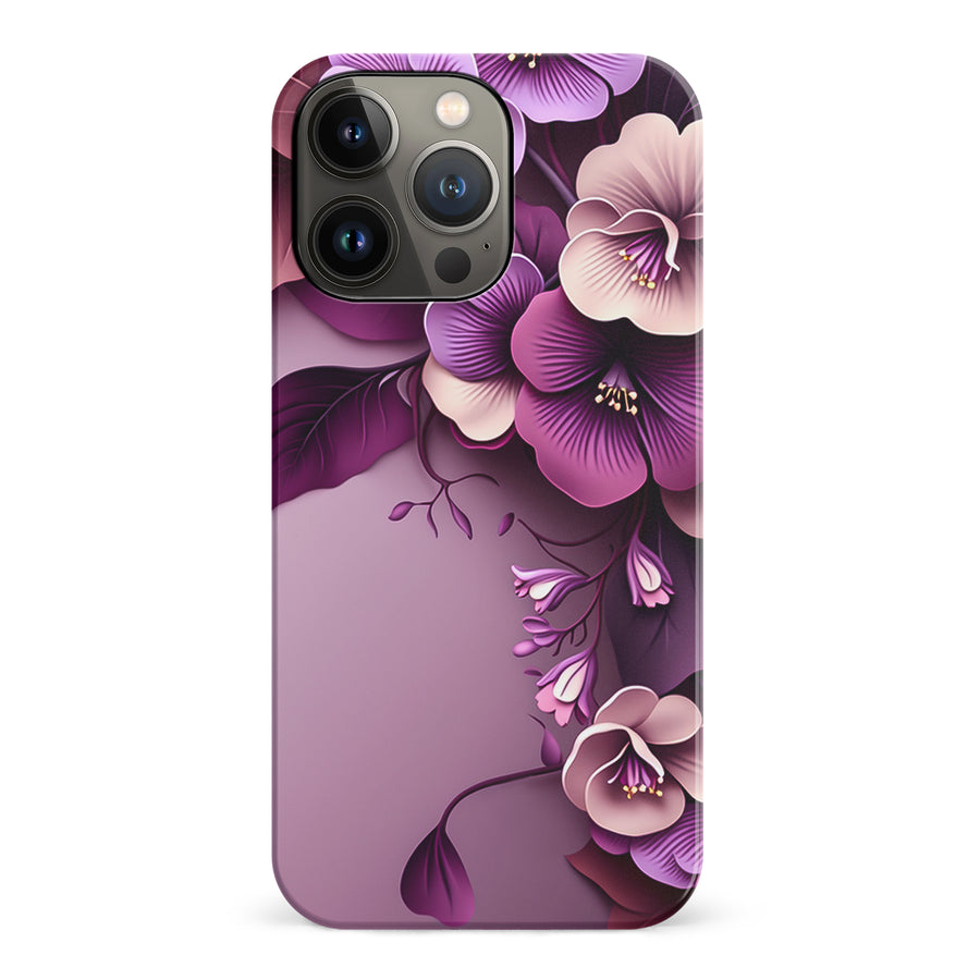 iPhone 14 Pro Hibiscus Phone Case in Purple
