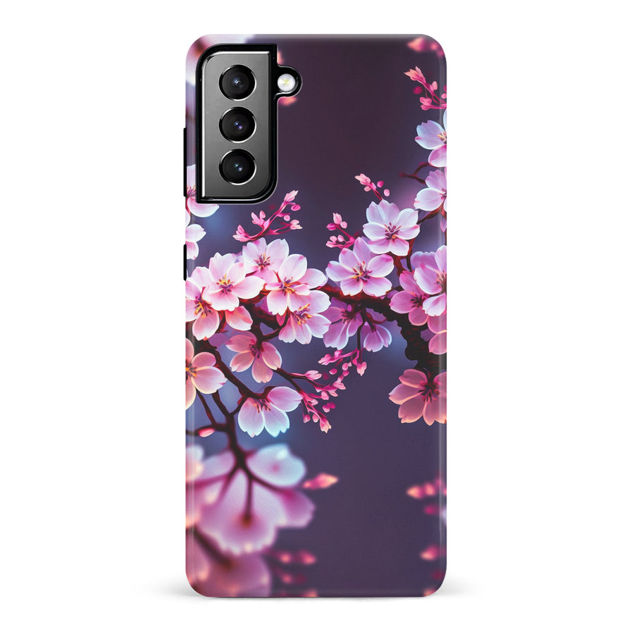 Samsung Galaxy S21 Plus Cherry Blossom Phone Case in Purple