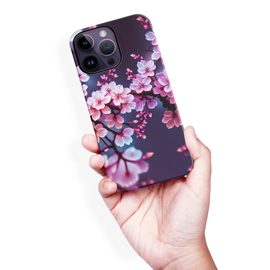 iPhone 14 Pro Max Cherry Blossom Phone Case in Purple