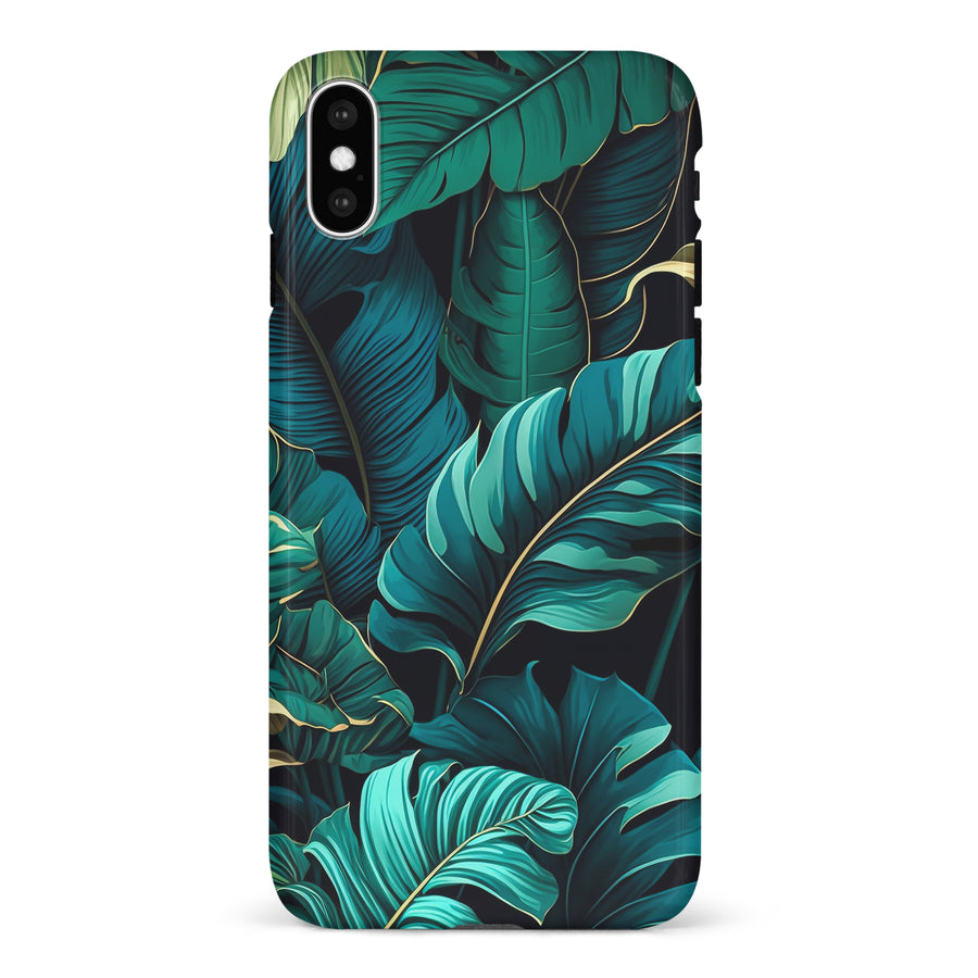 iPhone X/XS Floral Phone Case in Green