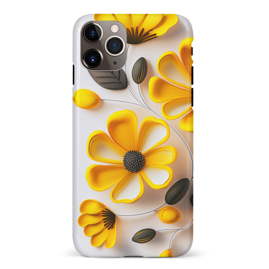 iPhone 11 Pro Max Black-Eyed Susan Phone Case in White