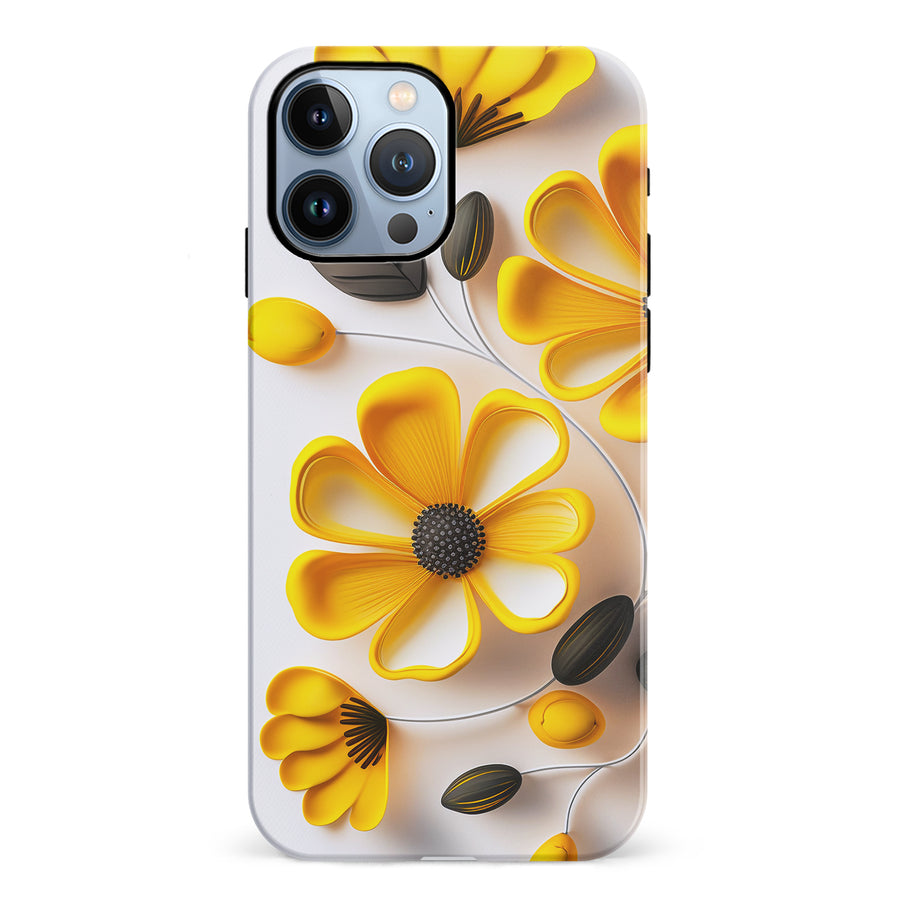 iPhone 12 Pro Black-Eyed Susan Phone Case in White