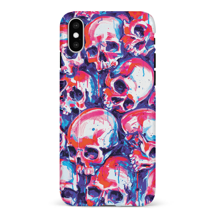 iPhone X/XS Taytayski Neon Skulls Phone Case
