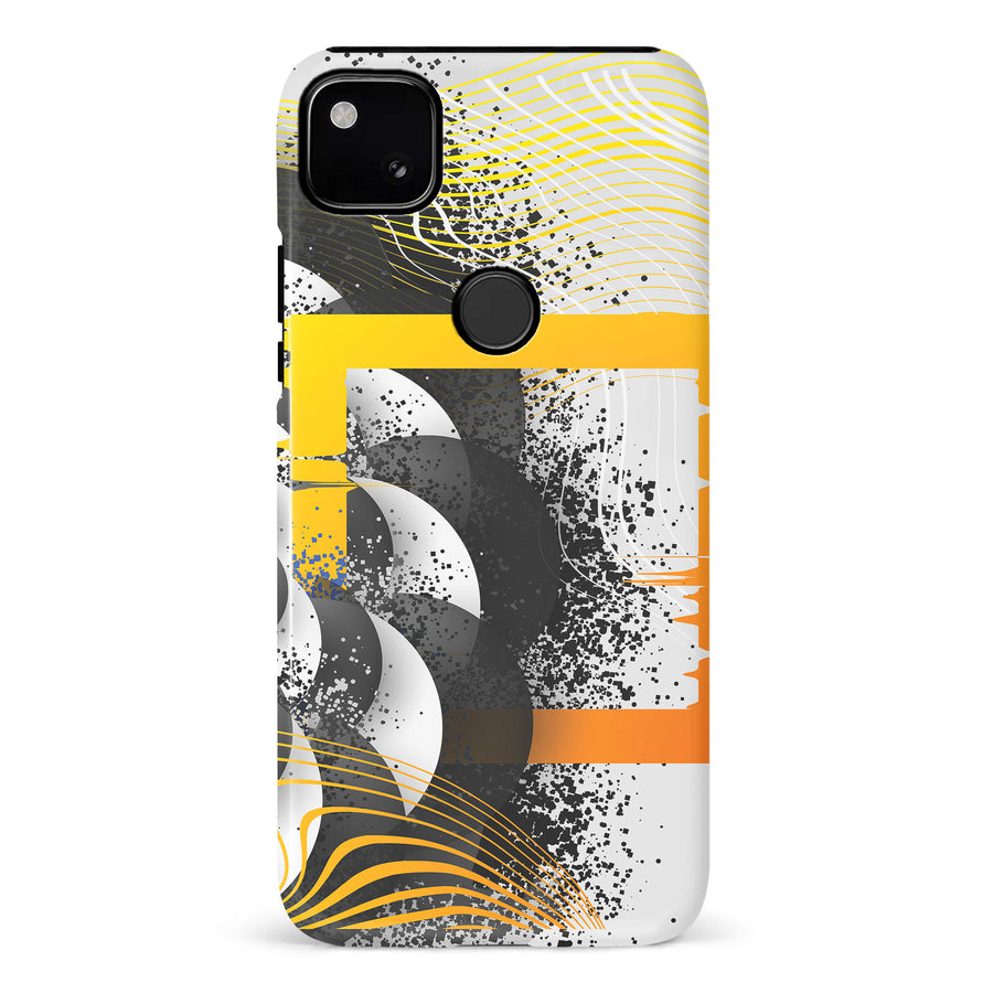 Google Pixel 4A Yellow Cosmic Swirl Abstract Phone Case