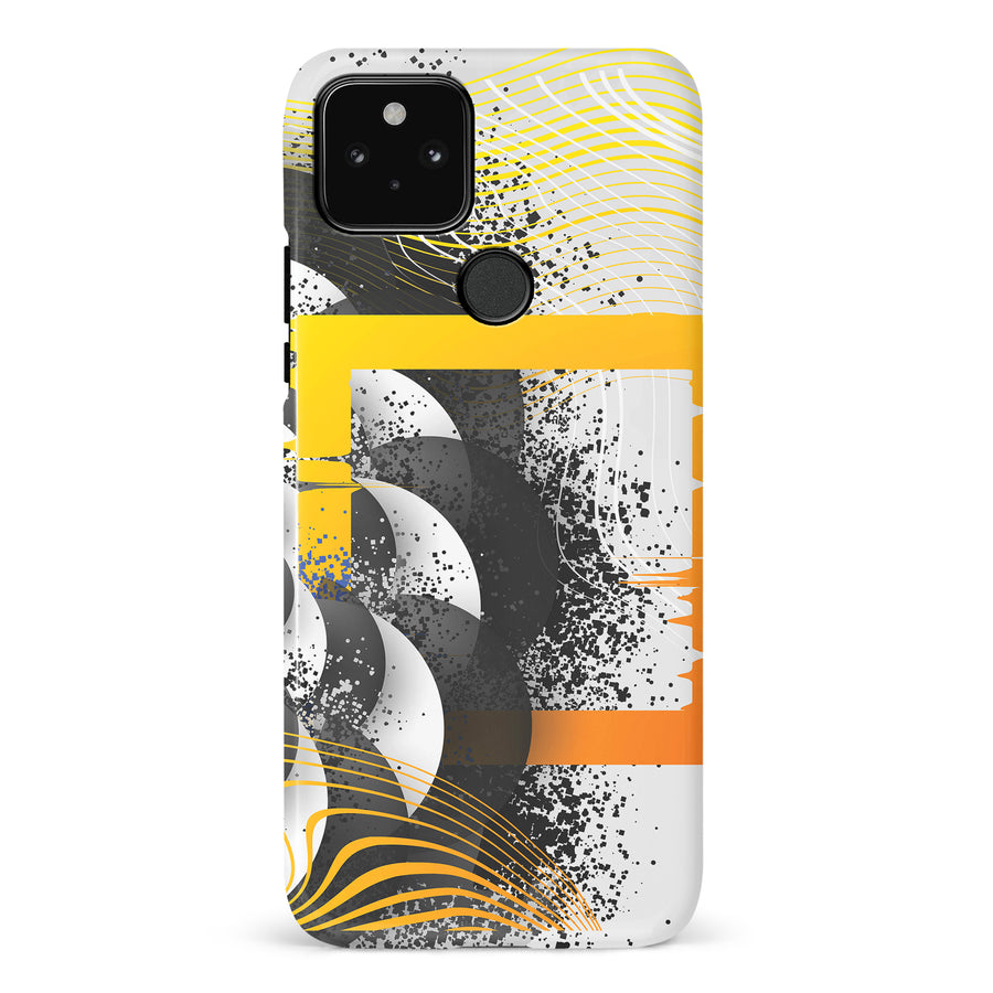 Google Pixel 5 Yellow Cosmic Swirl Abstract Phone Case