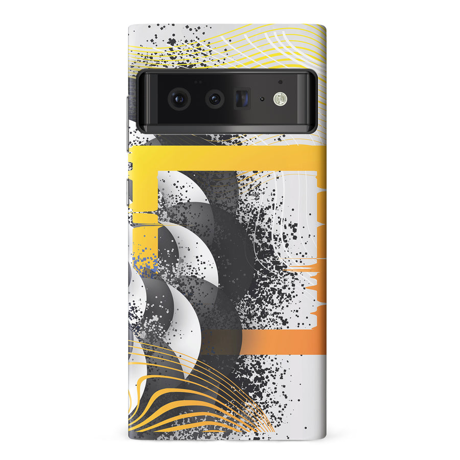 Google Pixel 6 Pro Yellow Cosmic Swirl Abstract Phone Case