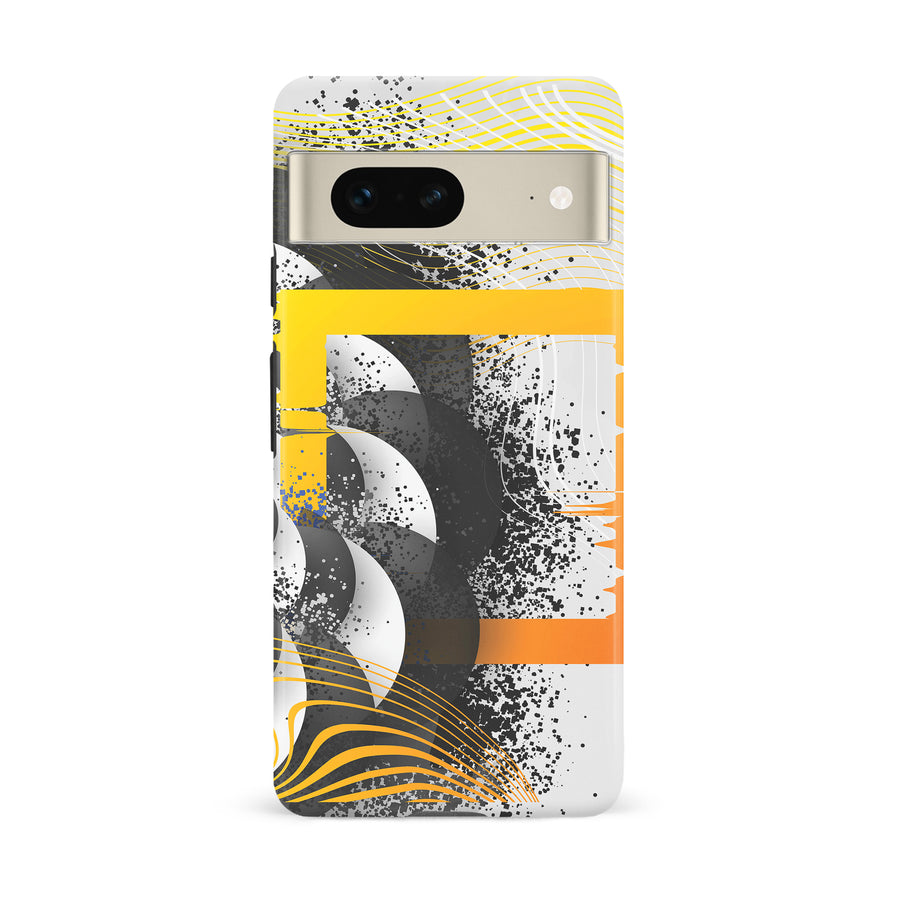 Google Pixel 7  Yellow Cosmic Swirl Abstract Phone Case