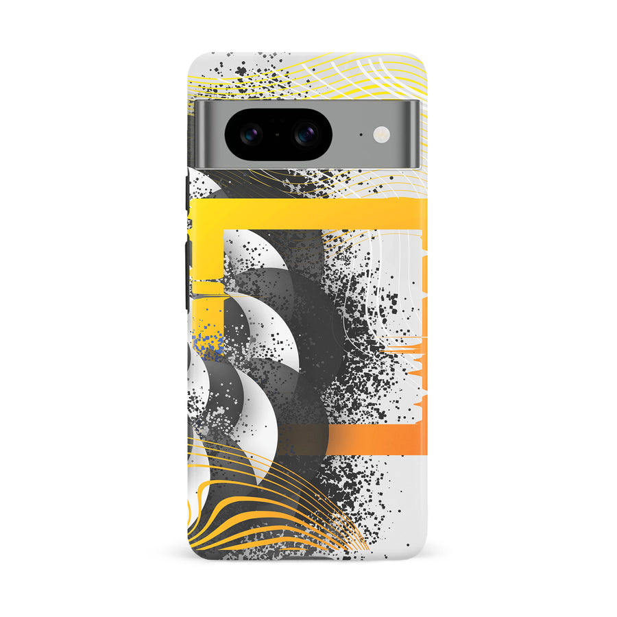 Google Pixel 8 Yellow Cosmic Swirl Abstract Phone Case