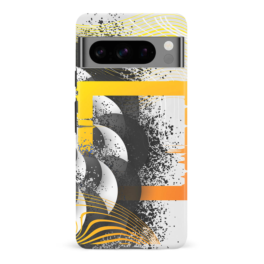 Google Pixel 8 Pro Yellow Cosmic Swirl Abstract Phone Case