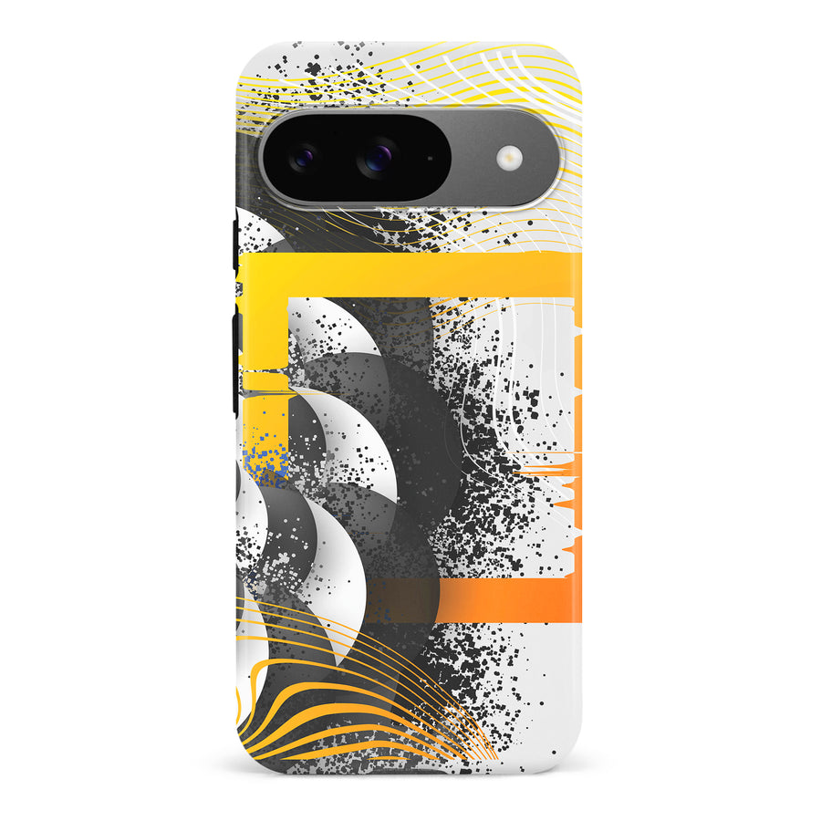 Google Pixel 9 Yellow Cosmic Swirl Abstract Phone Case