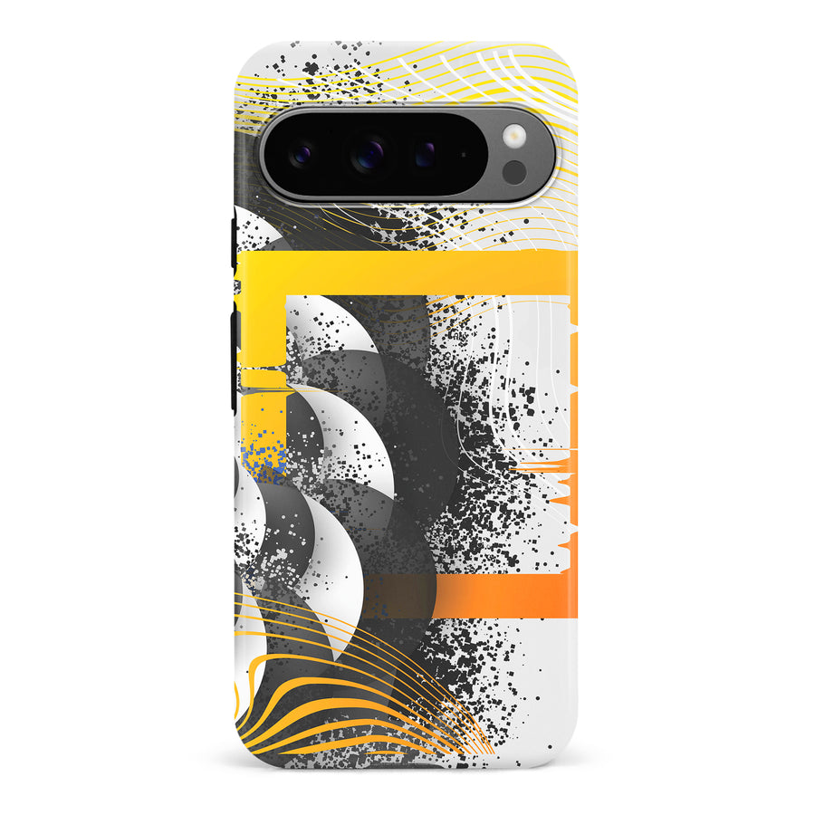 Google Pixel 9 Pro Yellow Cosmic Swirl Abstract Phone Case