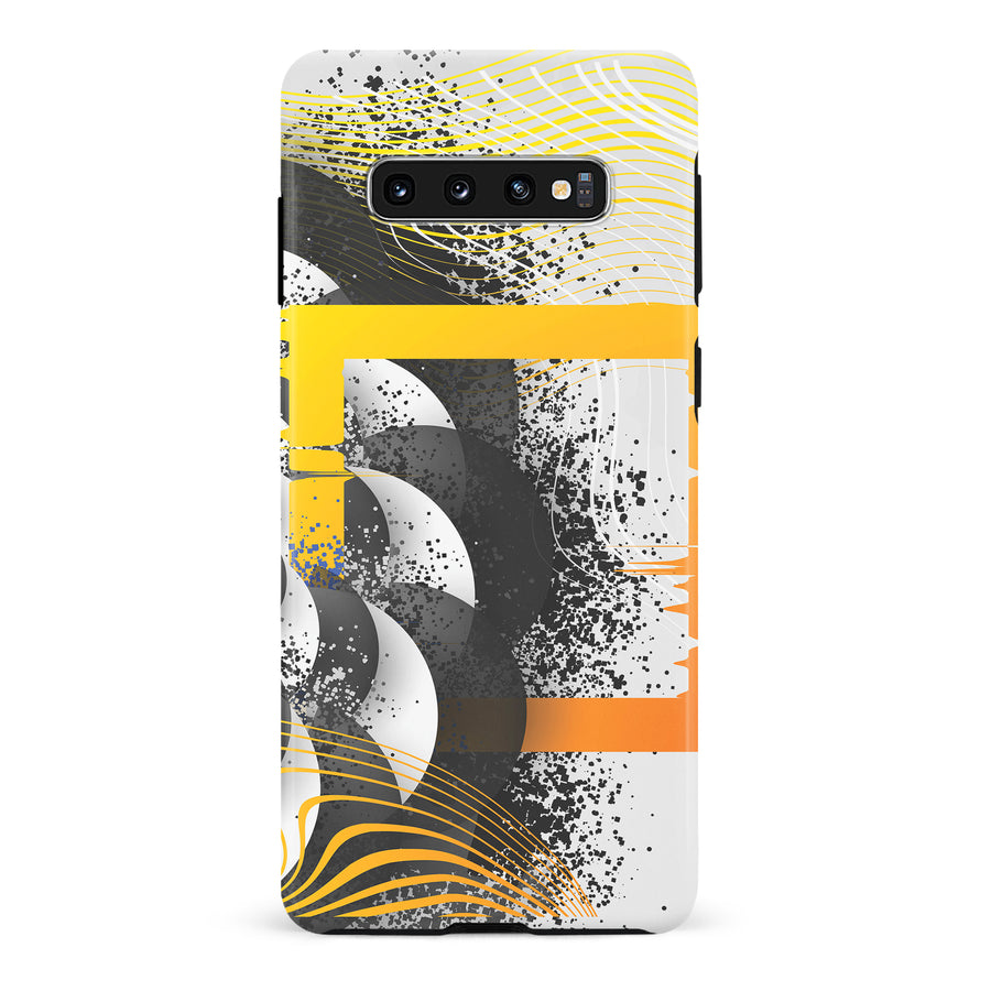 Samsung Galaxy S10 Yellow Cosmic Swirl Abstract Phone Case