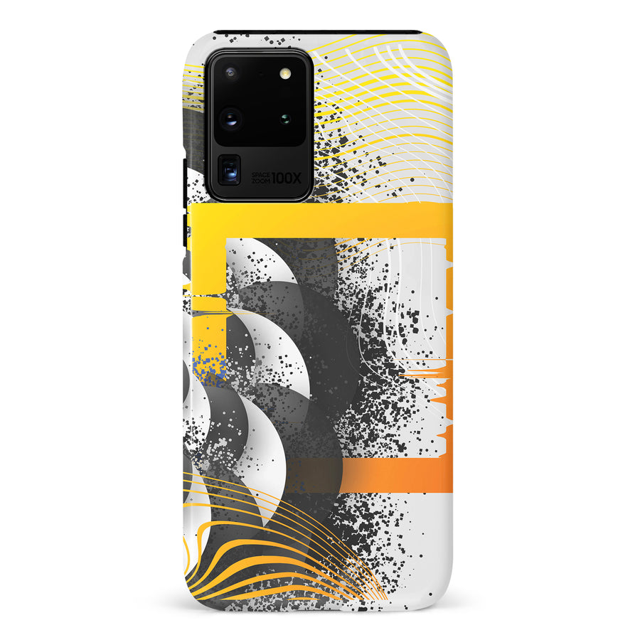 Samsung Galaxy S20 Ultra Yellow Cosmic Swirl Abstract Phone Case