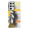 Samsung Galaxy S21 Ultra Yellow Cosmic Swirl Abstract Phone Case