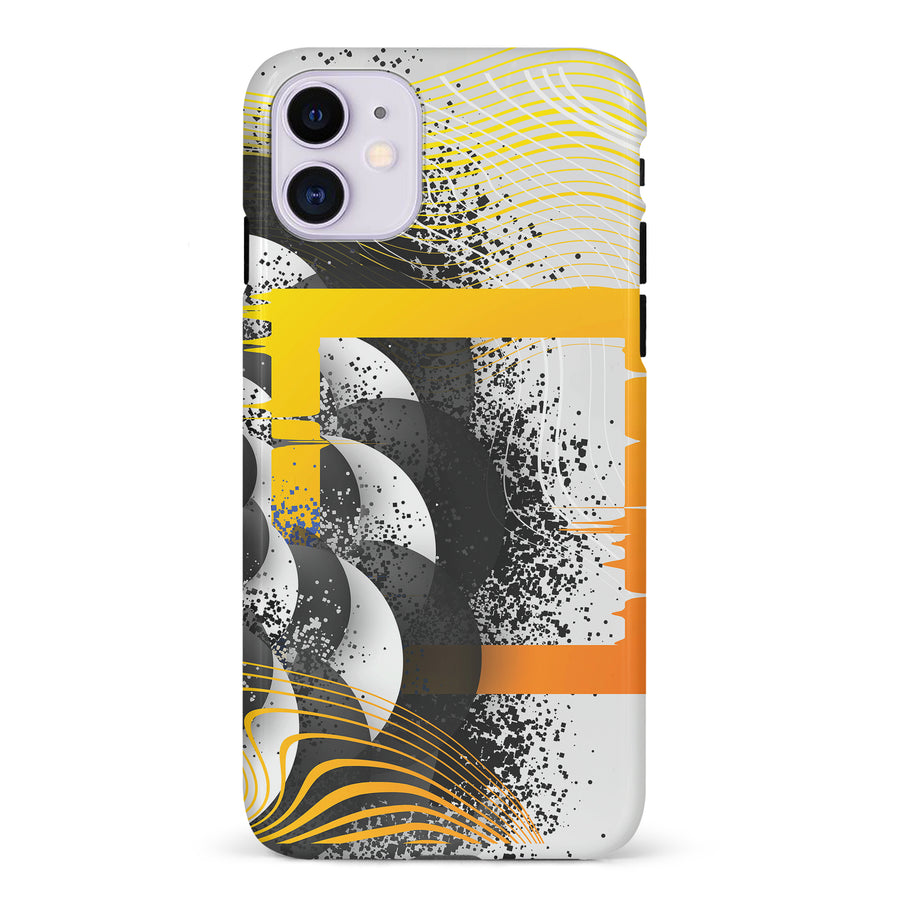 iPhone 11 Yellow Cosmic Swirl Abstract Phone Case
