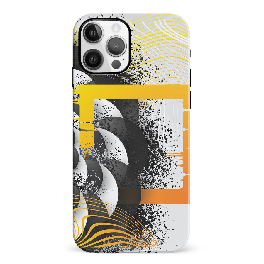 iPhone 12 Yellow Cosmic Swirl Abstract Phone Case