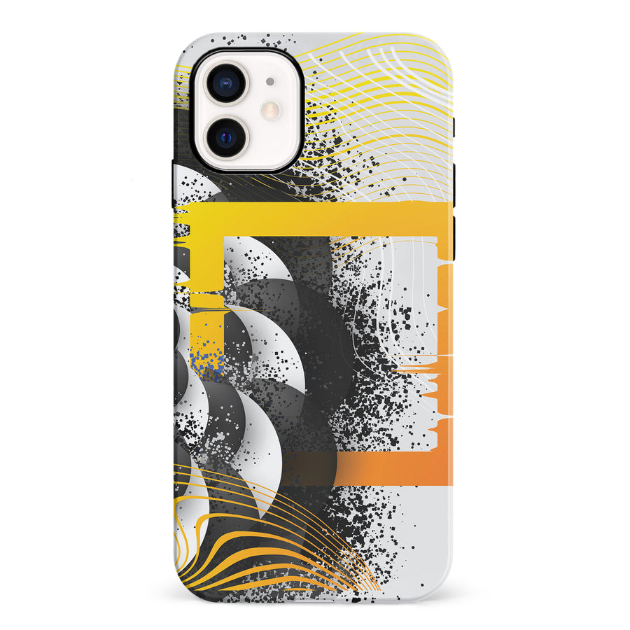 iPhone 12 Mini Yellow Cosmic Swirl Abstract Phone Case