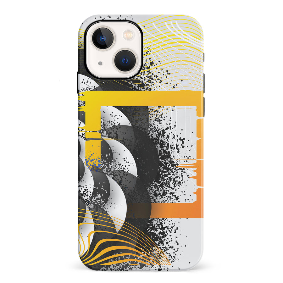 iPhone 13 Yellow Cosmic Swirl Abstract Phone Case