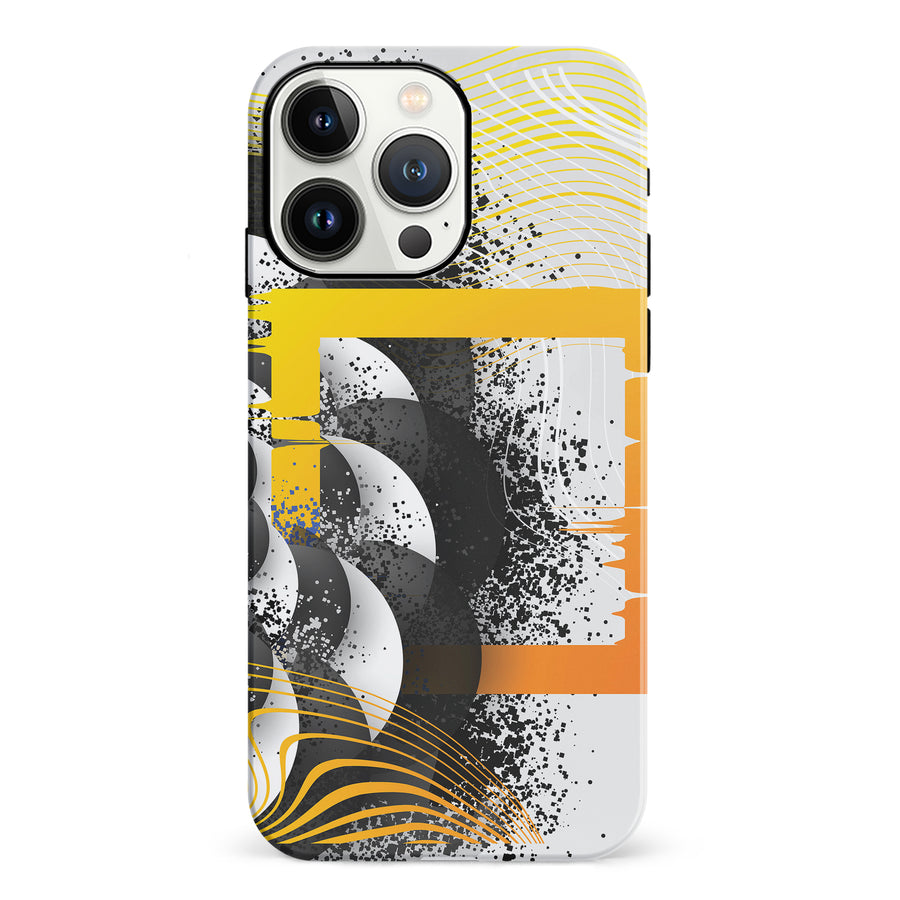 iPhone 13 Pro Yellow Cosmic Swirl Abstract Phone Case
