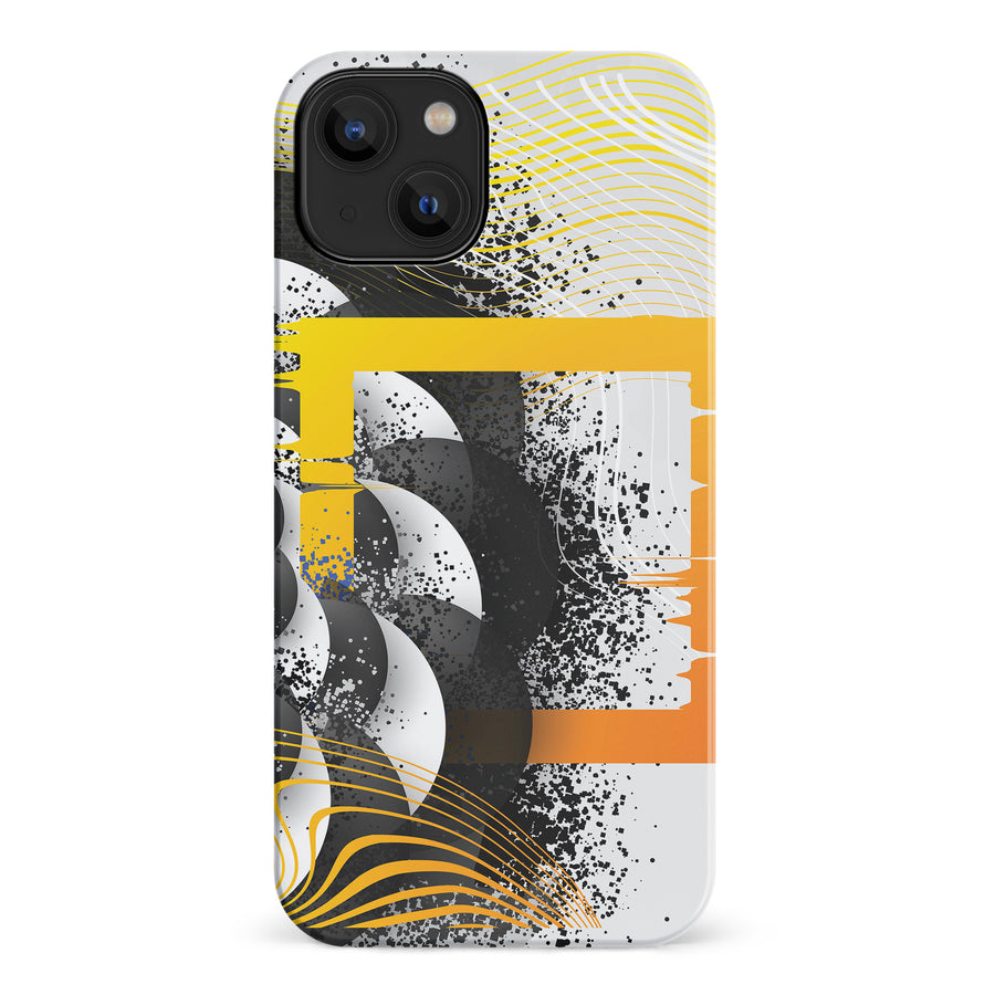 iPhone 14 Yellow Cosmic Swirl Abstract Phone Case