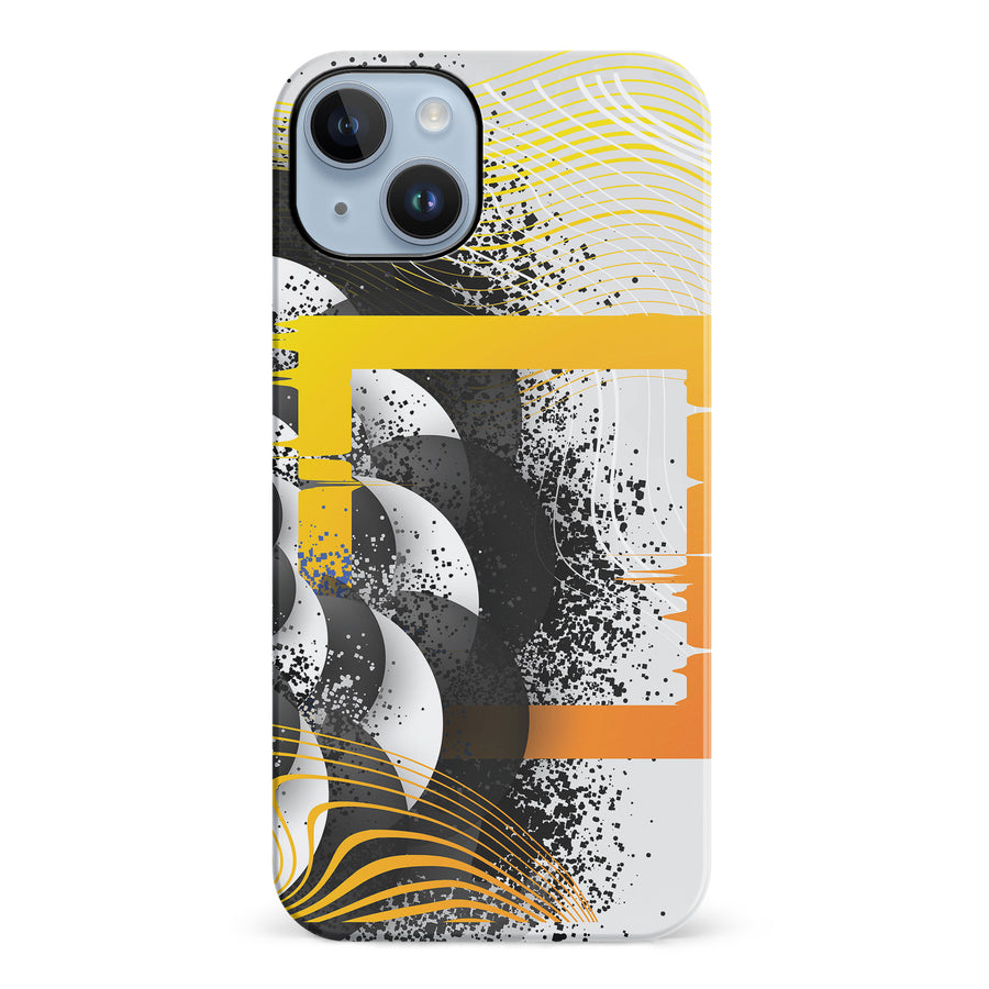 iPhone 14 Plus Yellow Cosmic Swirl Abstract Phone Case