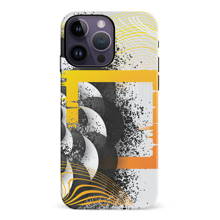 iPhone 14 Pro Max Yellow Cosmic Swirl Abstract Phone Case