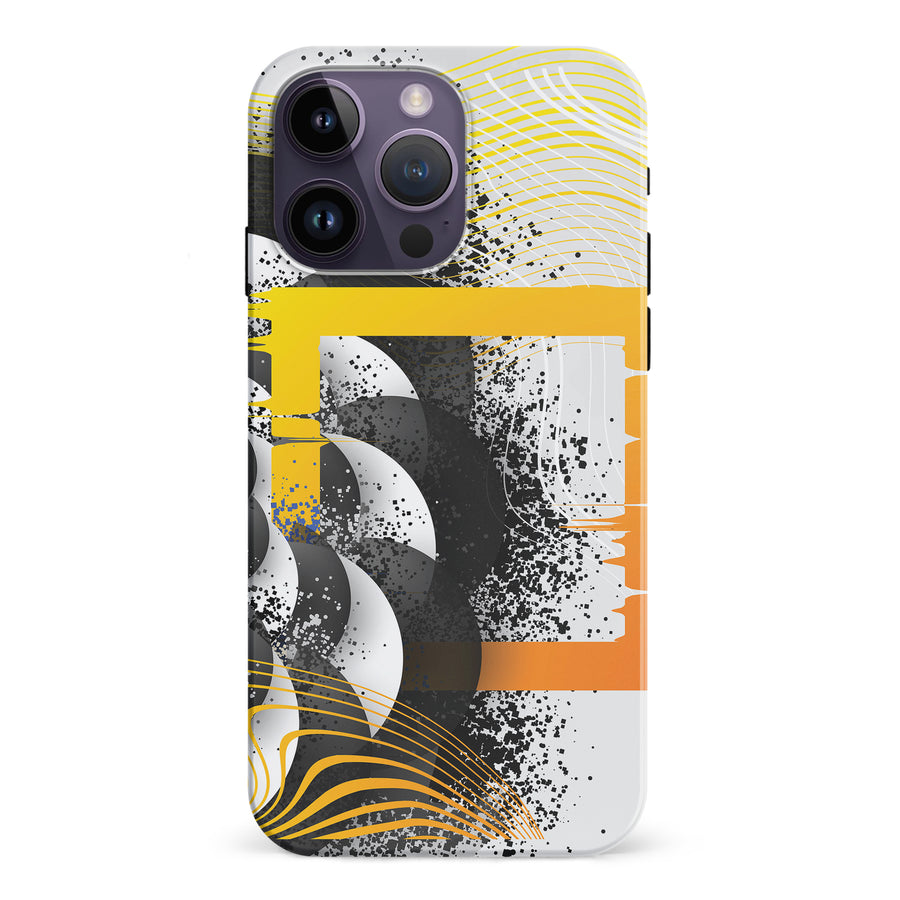 iPhone 15 Pro Yellow Cosmic Swirl Abstract Phone Case