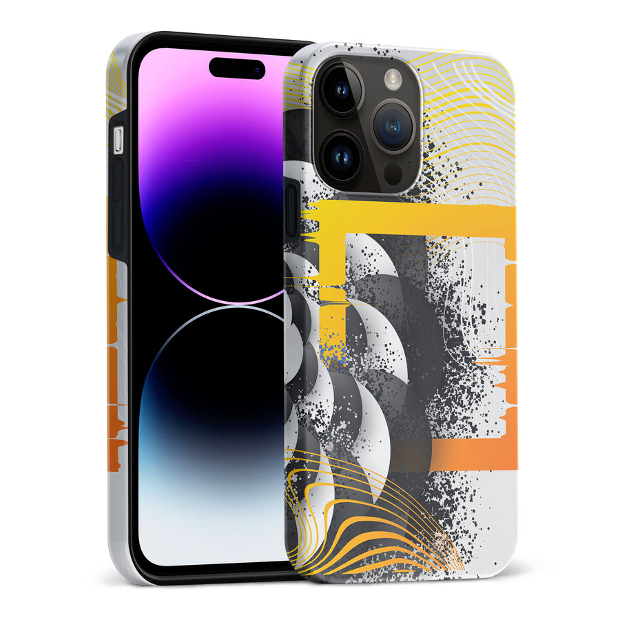 iPhone 15 Pro Max Yellow Cosmic Swirl Abstract Phone Case