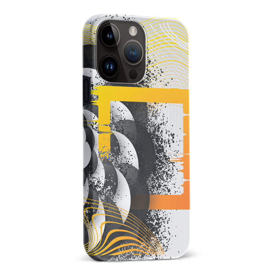 iPhone 15 Pro Max Yellow Cosmic Swirl Abstract Phone Case