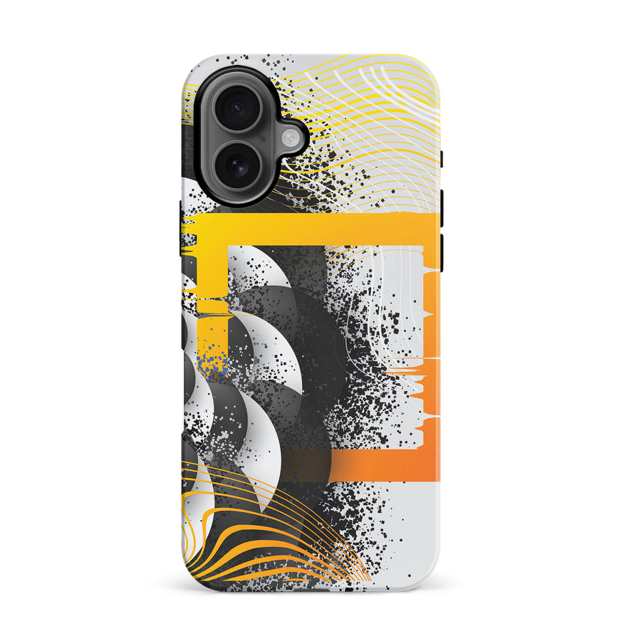 iPhone 16 Yellow Cosmic Swirl Abstract Phone Case