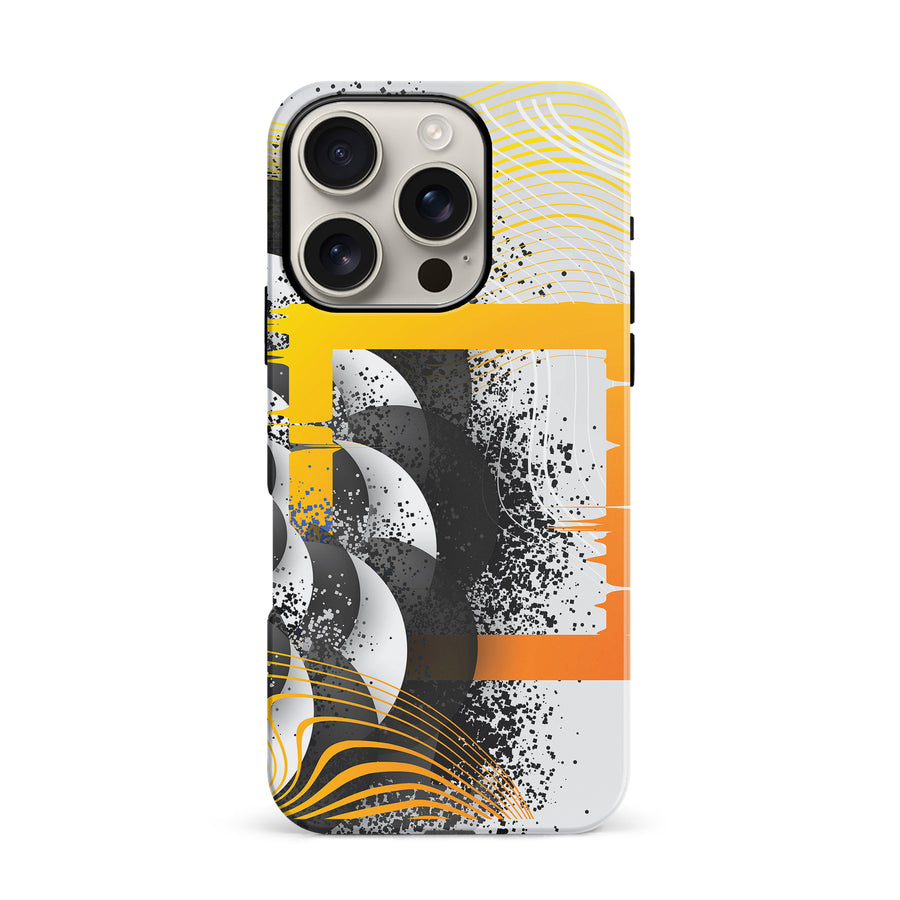 iPhone 16 Pro Yellow Cosmic Swirl Abstract Phone Case